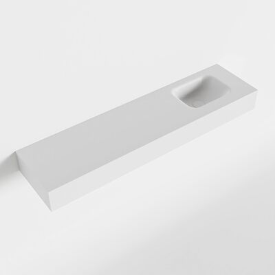 MONDIAZ LEX Talc vrijhangende solid surface wastafel 120cm. Positie wasbak rechts