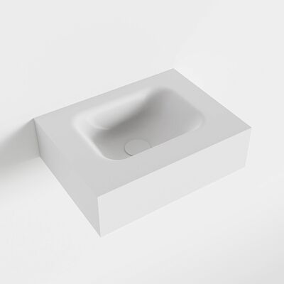MONDIAZ LEX Talc vrijhangende solid surface wastafel 40cm. Positie wasbak midden