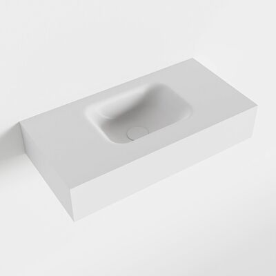 MONDIAZ LEX Talc vrijhangende solid surface wastafel 60cm. Positie wasbak midden
