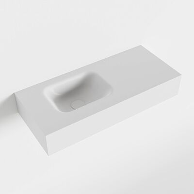 MONDIAZ LEX Talc vrijhangende solid surface wastafel 70cm. Positie wasbak links