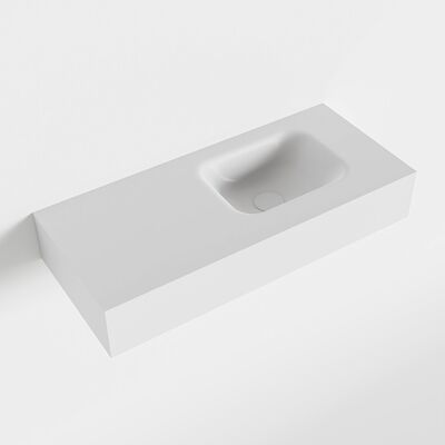 MONDIAZ LEX Talc vrijhangende solid surface wastafel 70cm. Positie wasbak rechts