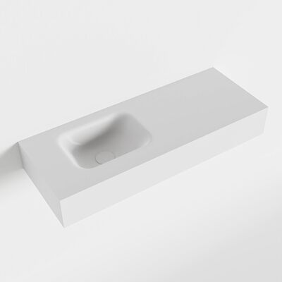 MONDIAZ LEX Talc vrijhangende solid surface wastafel 80cm. Positie wasbak links
