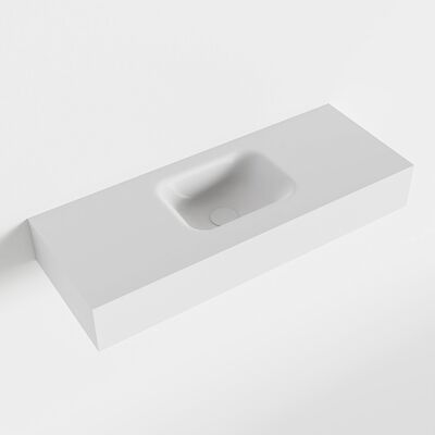 MONDIAZ LEX Talc vrijhangende solid surface wastafel 80cm. Positie wasbak midden