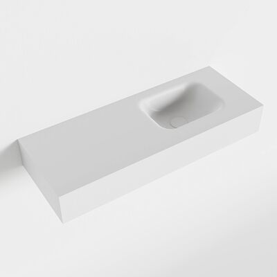 MONDIAZ LEX Talc vrijhangende solid surface wastafel 80cm. Positie wasbak rechts