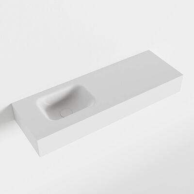 MONDIAZ LEX Talc vrijhangende solid surface wastafel 90cm. Positie wasbak links
