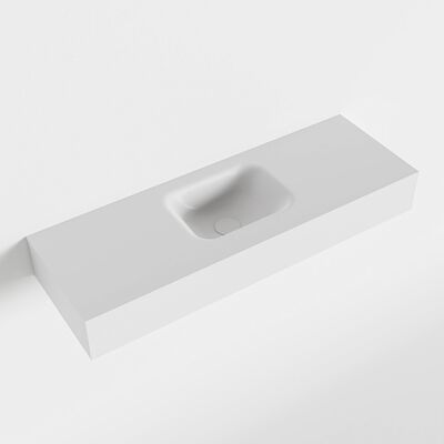 MONDIAZ LEX Talc vrijhangende solid surface wastafel 90cm. Positie wasbak midden