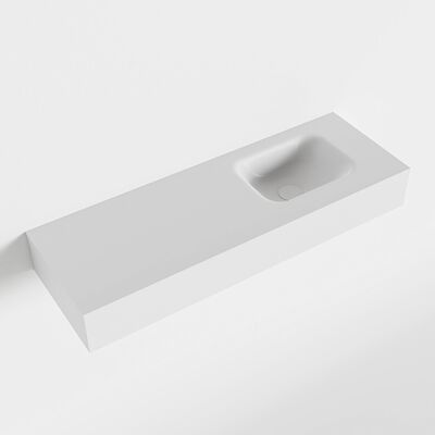 MONDIAZ LEX Talc vrijhangende solid surface wastafel 90cm. Positie wasbak rechts