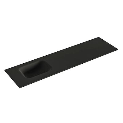 MONDIAZ LEX Urban solid surface inleg wastafel voor toiletmeubel 110cm. Positie wasbak links
