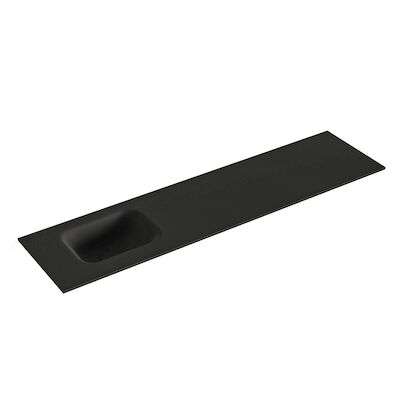 MONDIAZ LEX Urban solid surface inleg wastafel voor toiletmeubel 120cm. Positie wasbak links