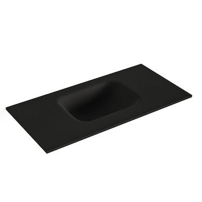 MONDIAZ LEX Urban solid surface inleg wastafel voor toiletmeubel 60cm. Positie wasbak midden