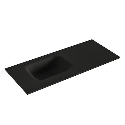 MONDIAZ LEX Urban solid surface inleg wastafel voor toiletmeubel 70cm. Positie wasbak links
