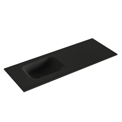 MONDIAZ LEX Urban solid surface inleg wastafel voor toiletmeubel 80cm. Positie wasbak links