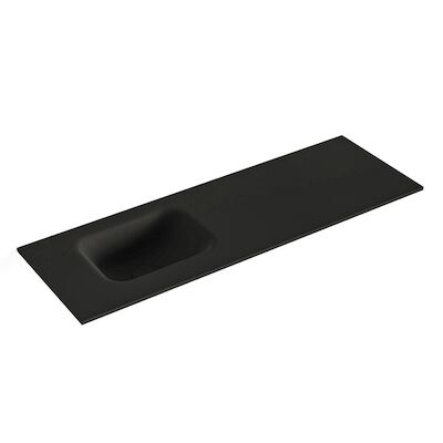 MONDIAZ LEX Urban solid surface inleg wastafel voor toiletmeubel 90cm. Positie wasbak links