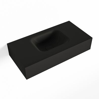 MONDIAZ LEX Urban vrijhangende solid surface wastafel 60cm. Positie wasbak midden