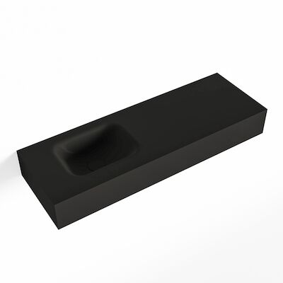 MONDIAZ LEX Urban vrijhangende solid surface wastafel 90cm. Positie wasbak links