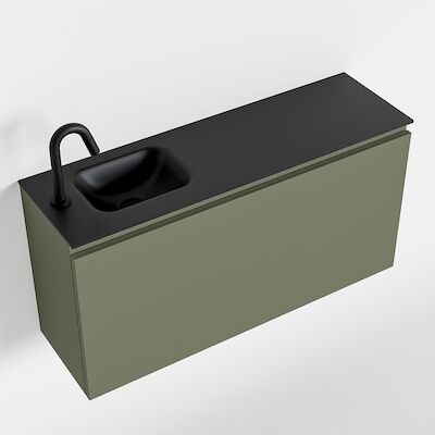 MONDIAZ OLAN 100cm toiletmeubel army. LEX wastafel urban links 1 kraangat