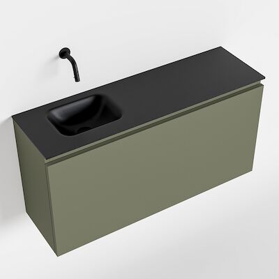 MONDIAZ OLAN 100cm toiletmeubel army. LEX wastafel urban links geen kraangat