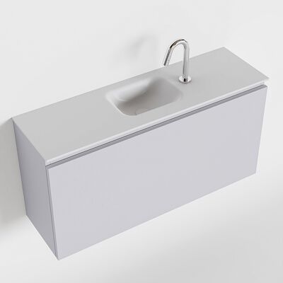 MONDIAZ OLAN 100cm toiletmeubel cale. LEX wastafel talc midden 1 kraangat