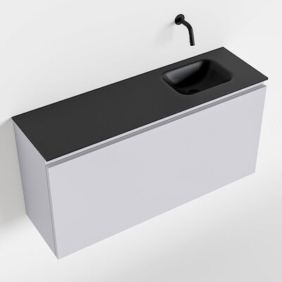 MONDIAZ OLAN 100cm toiletmeubel cale. LEX wastafel urban rechts geen kraangat