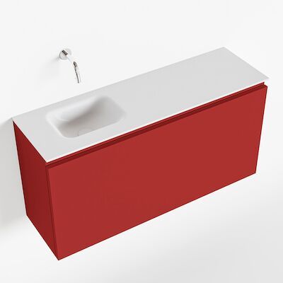 MONDIAZ OLAN 100cm toiletmeubel fire. LEX wastafel talc links geen kraangat