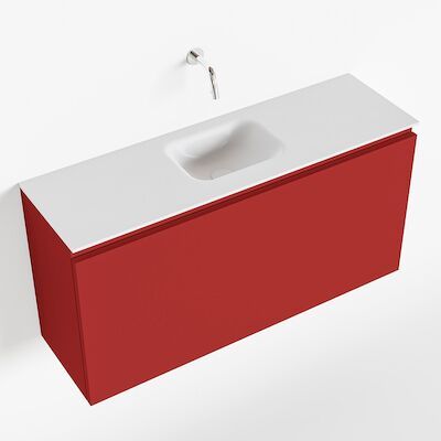 MONDIAZ OLAN 100cm toiletmeubel fire. LEX wastafel talc midden geen kraangat