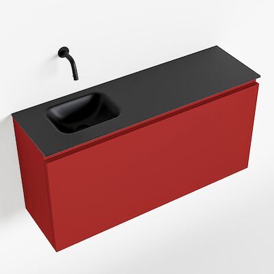 MONDIAZ OLAN 100cm toiletmeubel fire. LEX wastafel urban links geen kraangat