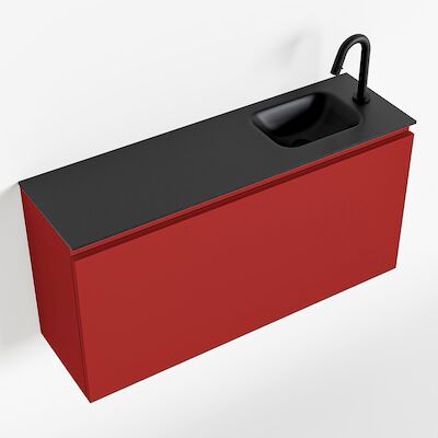 MONDIAZ OLAN 100cm toiletmeubel fire. LEX wastafel urban rechts 1 kraangat