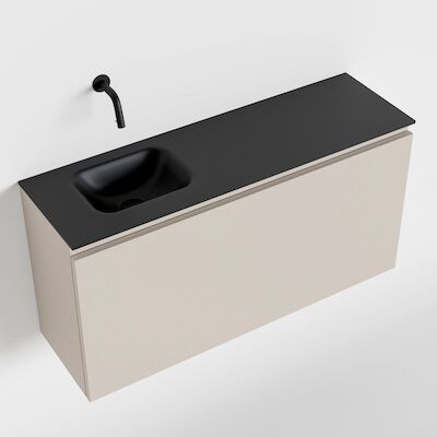 MONDIAZ OLAN 100cm toiletmeubel linen. LEX wastafel urban links geen kraangat