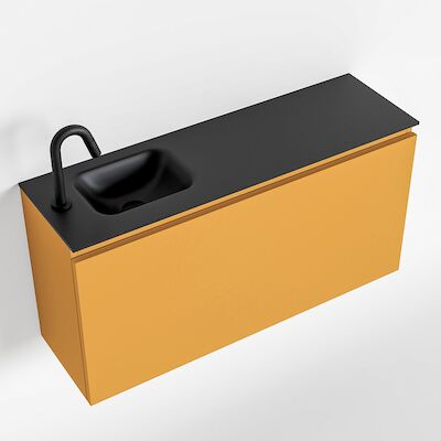 MONDIAZ OLAN 100cm toiletmeubel ocher. LEX wastafel urban links 1 kraangat