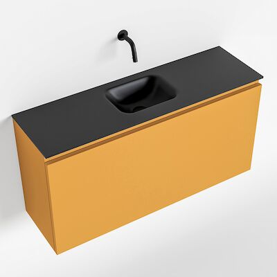 MONDIAZ OLAN 100cm toiletmeubel ocher. LEX wastafel urban midden geen kraangat