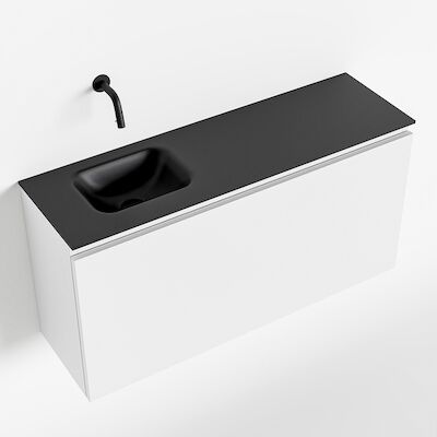 MONDIAZ OLAN 100cm toiletmeubel talc. LEX wastafel urban links geen kraangat