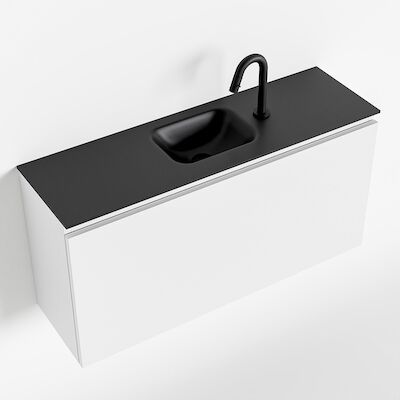 MONDIAZ OLAN 100cm toiletmeubel talc. LEX wastafel urban midden 1 kraangat