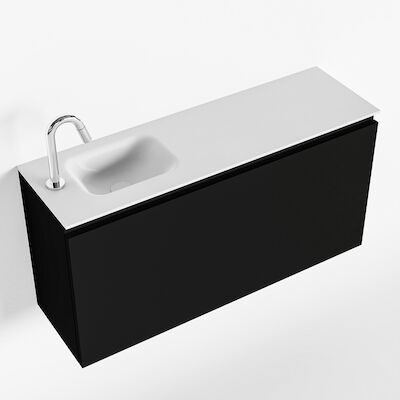 MONDIAZ OLAN 100cm toiletmeubel urban. LEX wastafel talc links 1 kraangat