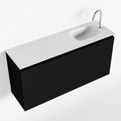 MONDIAZ OLAN 100cm toiletmeubel urban. LEX wastafel talc rechts 1 kraangat