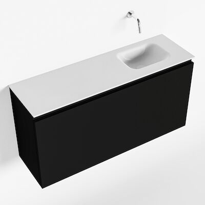MONDIAZ OLAN 100cm toiletmeubel urban. LEX wastafel talc rechts geen kraangat