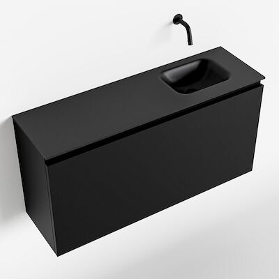 MONDIAZ OLAN 100cm toiletmeubel urban. LEX wastafel urban rechts geen kraangat