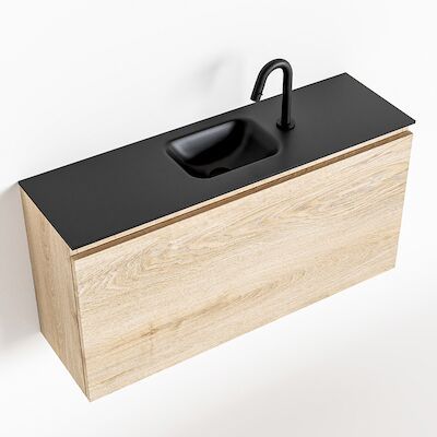 MONDIAZ OLAN 100cm toiletmeubel washed_oak. LEX wastafel urban midden 1 kraangat