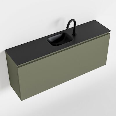 MONDIAZ OLAN 120cm toiletmeubel army. LEX wastafel urban midden 1 kraangat