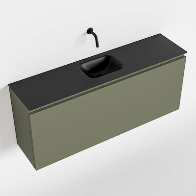 MONDIAZ OLAN 120cm toiletmeubel army. LEX wastafel urban midden geen kraangat