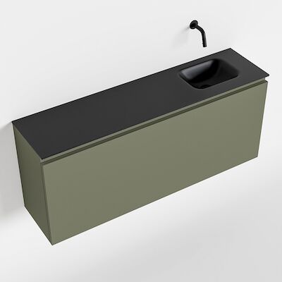 MONDIAZ OLAN 120cm toiletmeubel army. LEX wastafel urban rechts geen kraangat
