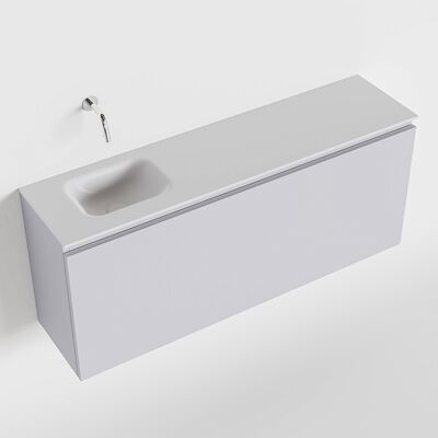 MONDIAZ OLAN 120cm toiletmeubel cale. LEX wastafel talc links geen kraangat