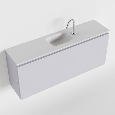 MONDIAZ OLAN 120cm toiletmeubel cale. LEX wastafel talc midden 1 kraangat
