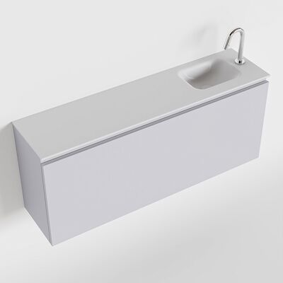 MONDIAZ OLAN 120cm toiletmeubel cale. LEX wastafel talc rechts 1 kraangat