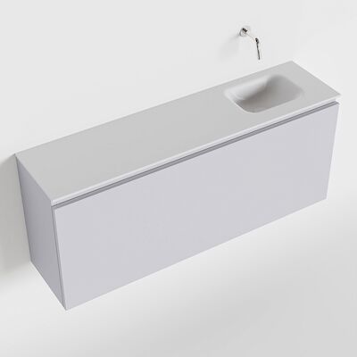 MONDIAZ OLAN 120cm toiletmeubel cale. LEX wastafel talc rechts geen kraangat