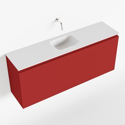 MONDIAZ OLAN 120cm toiletmeubel fire. LEX wastafel talc midden geen kraangat