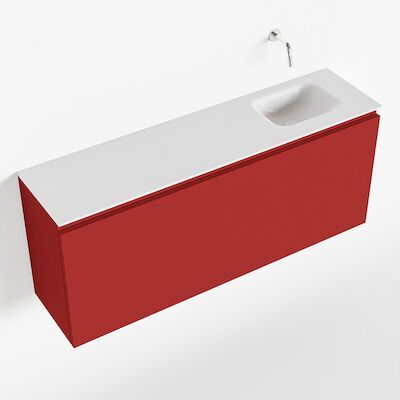 MONDIAZ OLAN 120cm toiletmeubel fire. LEX wastafel talc rechts geen kraangat