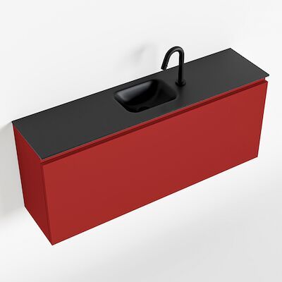 MONDIAZ OLAN 120cm toiletmeubel fire. LEX wastafel urban midden 1 kraangat