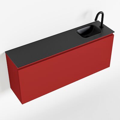 MONDIAZ OLAN 120cm toiletmeubel fire. LEX wastafel urban rechts 1 kraangat