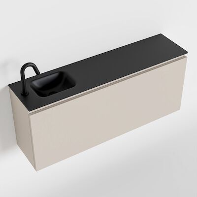 MONDIAZ OLAN 120cm toiletmeubel linen. LEX wastafel urban links 1 kraangat