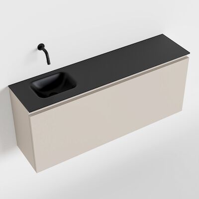 MONDIAZ OLAN 120cm toiletmeubel linen. LEX wastafel urban links geen kraangat